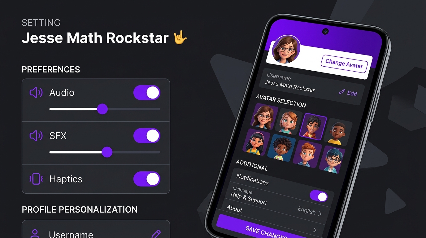 Jesse Math Rockstar - User Preferences & Application Settings